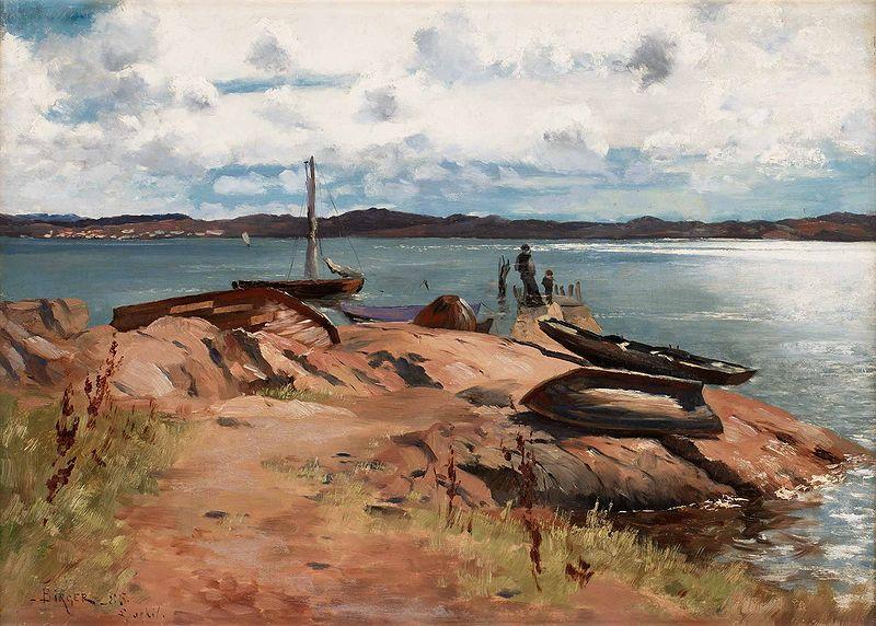 Hugo Birger Vid bryggan, Lysekil oil painting picture
